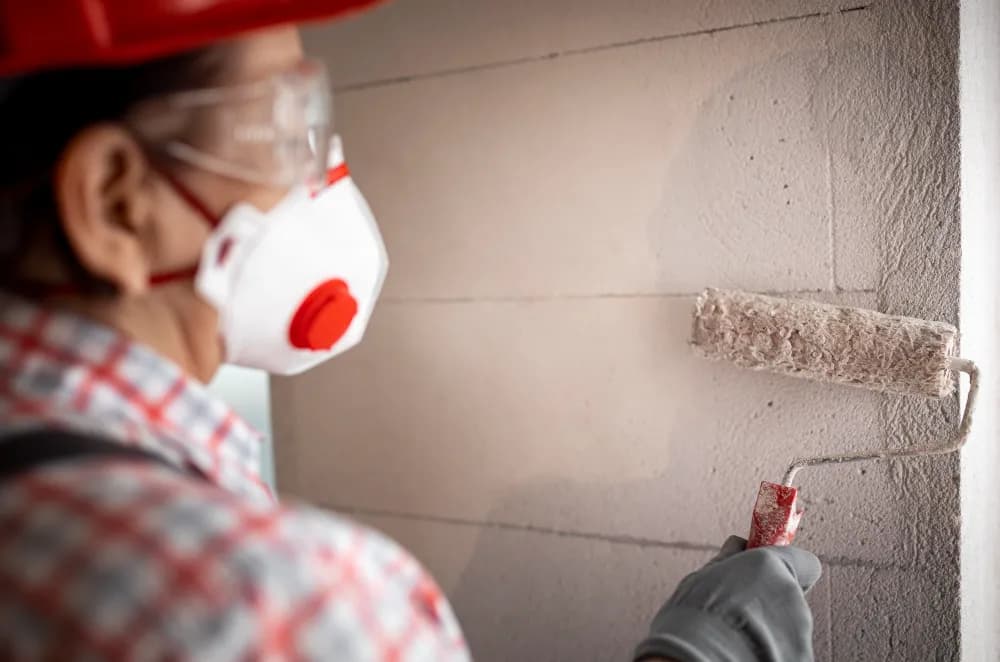 Muro exterior pintándose